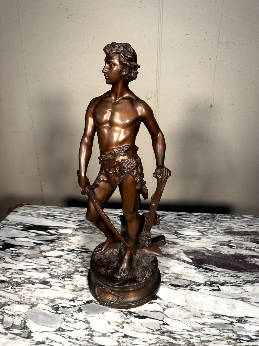 Bronze Sculpture *le Devoir*—adrien étienne Gaudez (french, 1845–1902)-photo-6