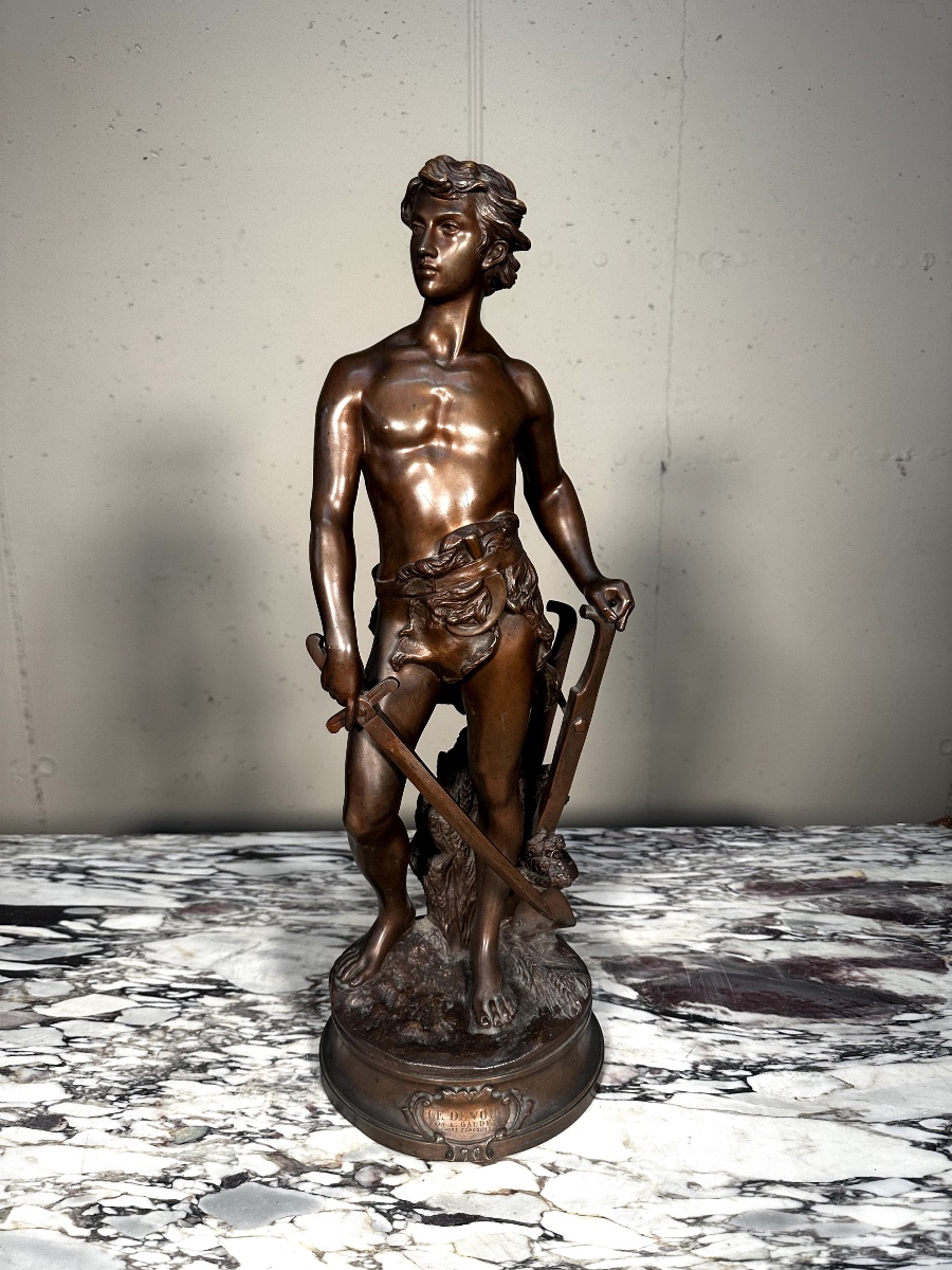 Bronze Sculpture *le Devoir*—adrien étienne Gaudez (french, 1845–1902)