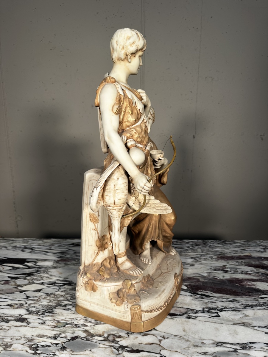 Royal Dux Bohemia Porcelain Sculpture – “the Hunter And The Water Carrier” (model 2256)-photo-2