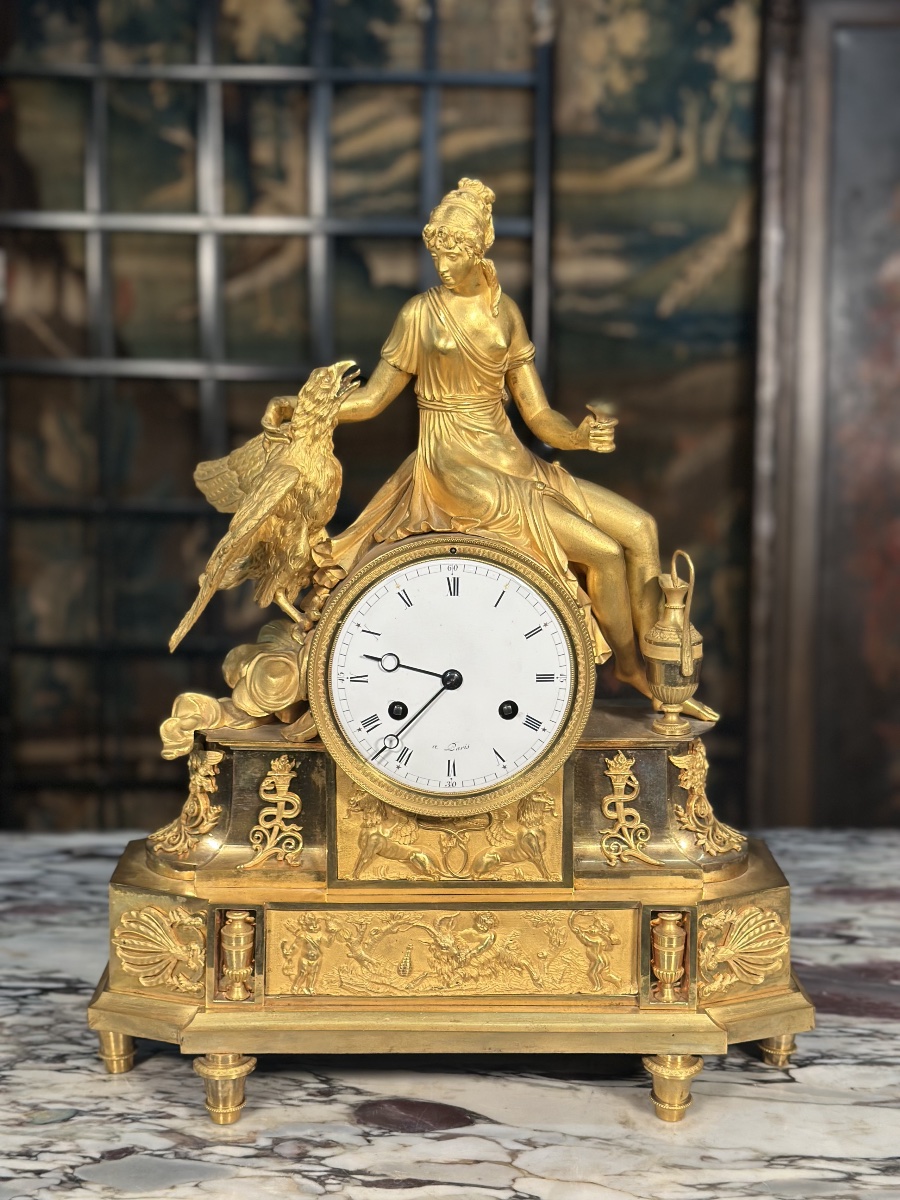 Empire Clock “hebe And Jupiter’s Eagle”