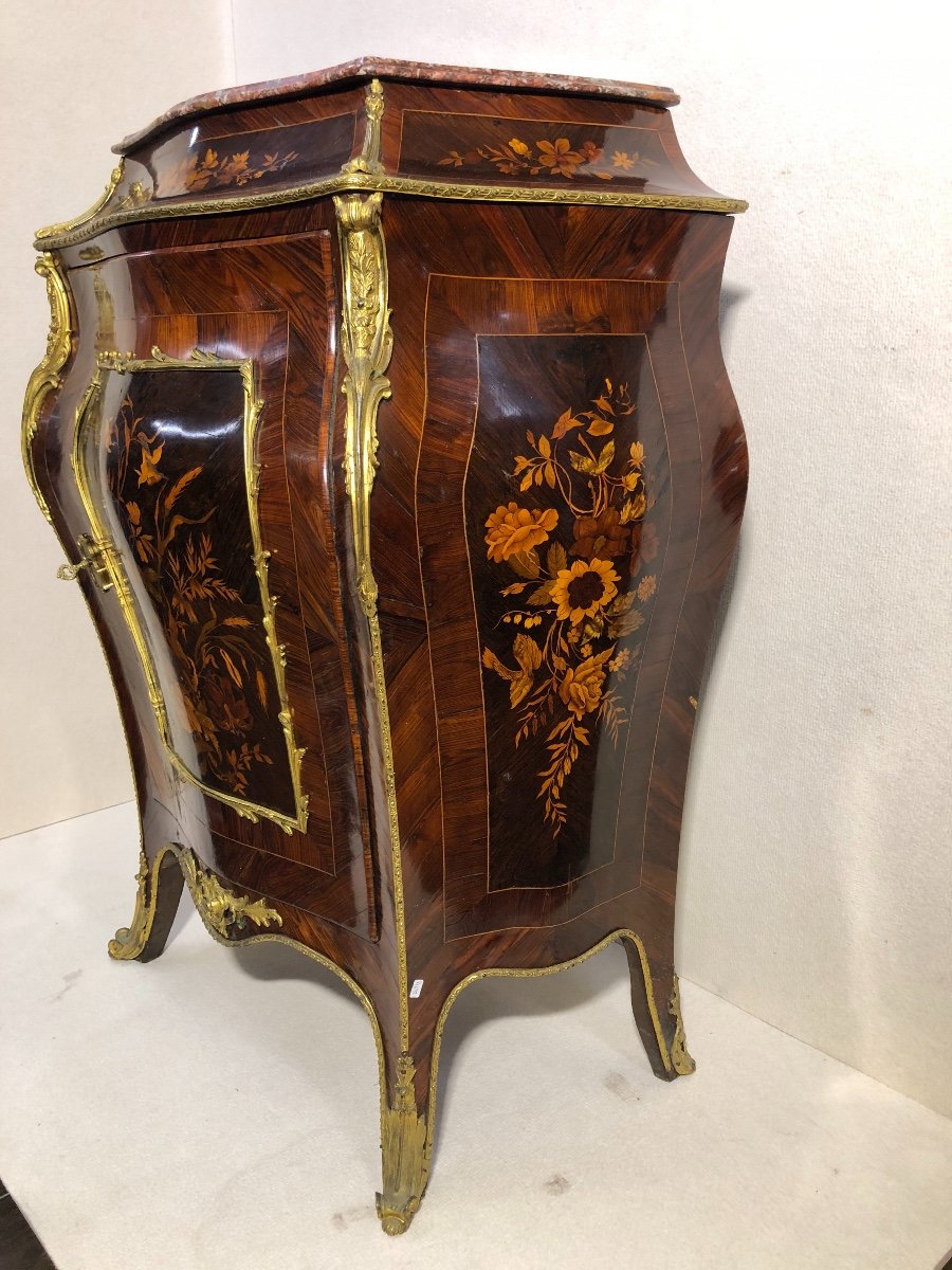 Louis XV Style Gilt Bronze Marquetry Cabinet-photo-2