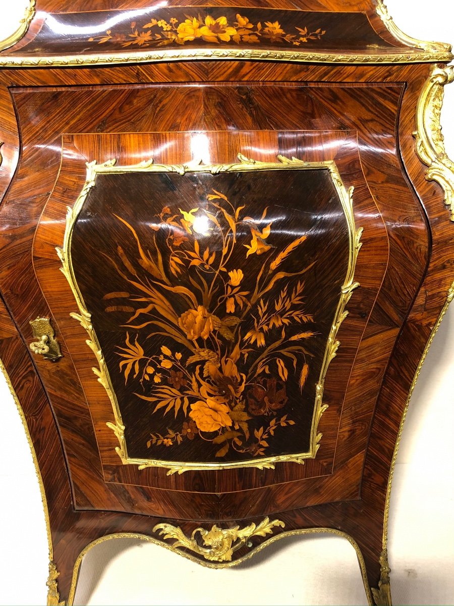 Louis XV Style Gilt Bronze Marquetry Cabinet-photo-2