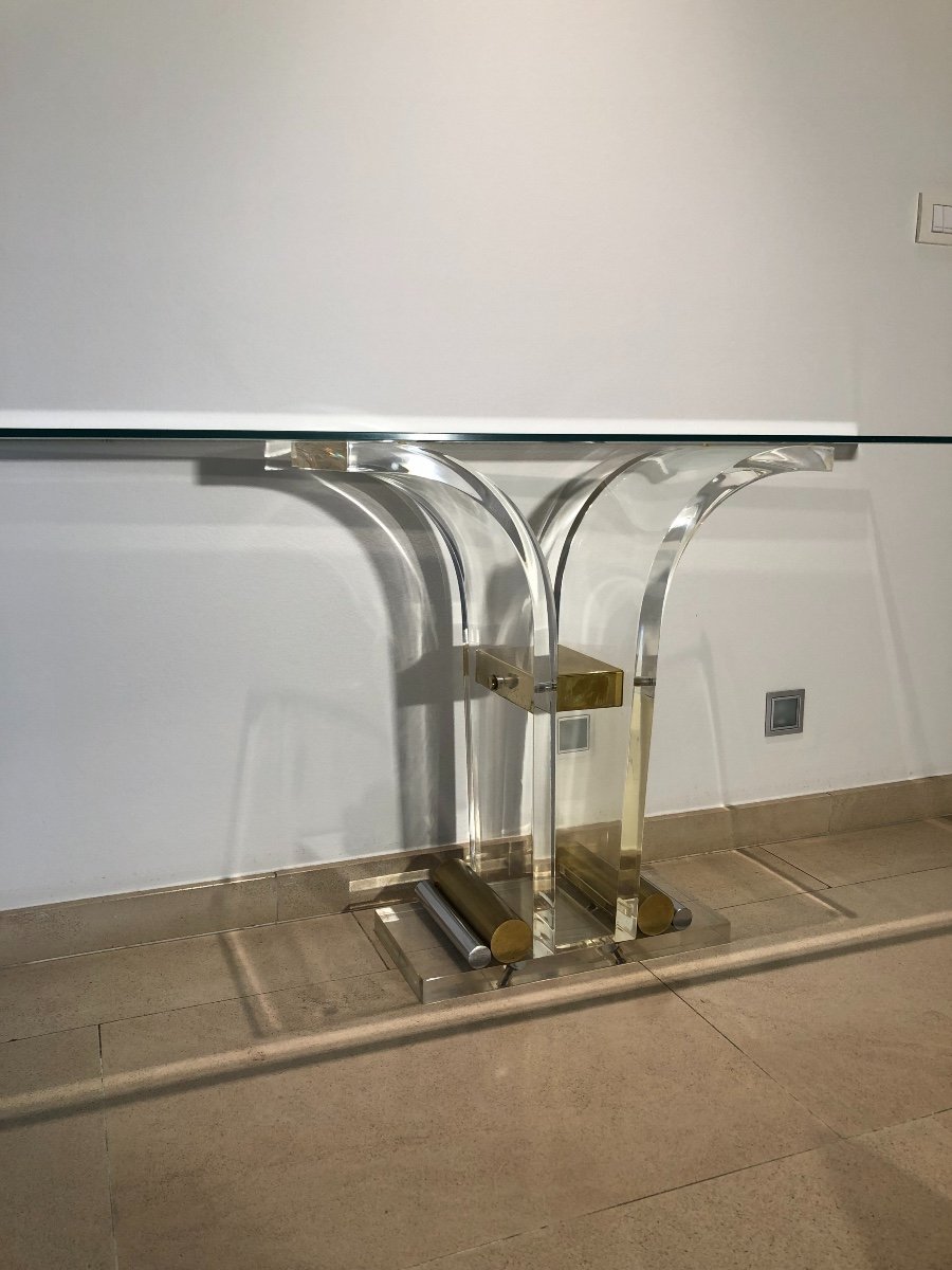 French Lucite Console, 1970s-photo-3