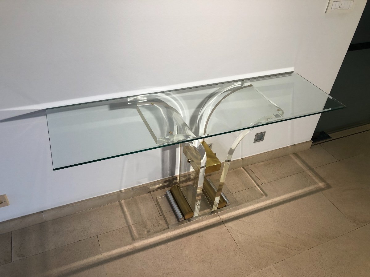 French Lucite Console, 1970s-photo-1