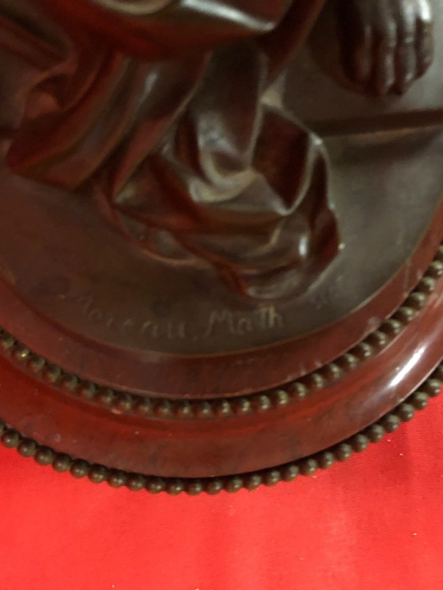 Horloge De Cheminée En Marbre Griotte Et Bronze-photo-1