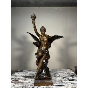 Bronze Sculpture “genius And Light” – émile Picault