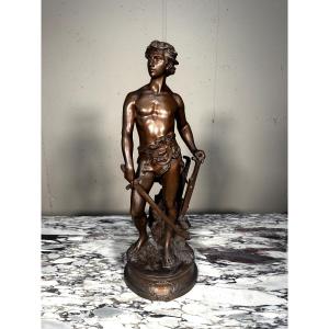 Bronze Sculpture *le Devoir*—adrien étienne Gaudez (french, 1845–1902)