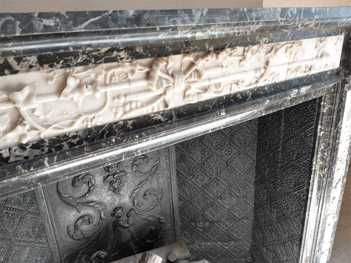 Louis XVI Fireplace, Dated 1881-photo-2