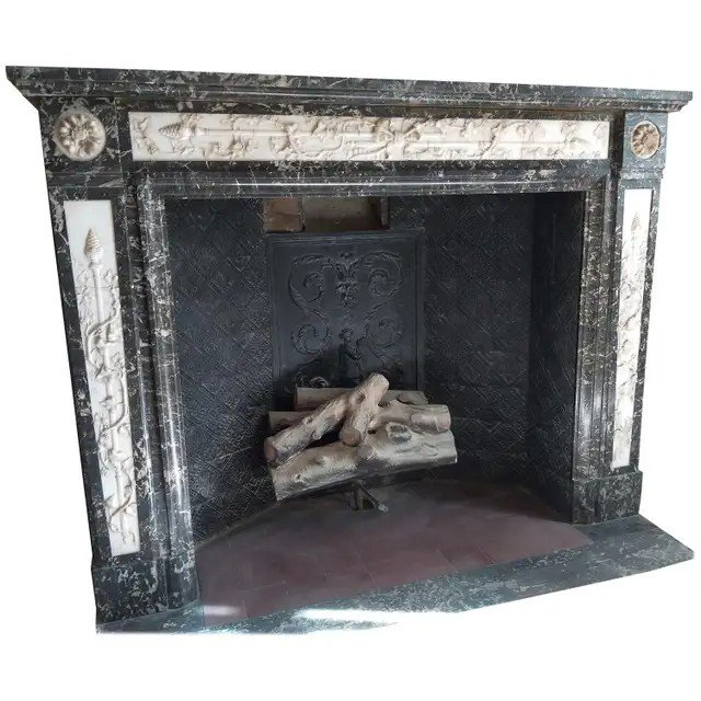 Louis XVI Fireplace, Dated 1881