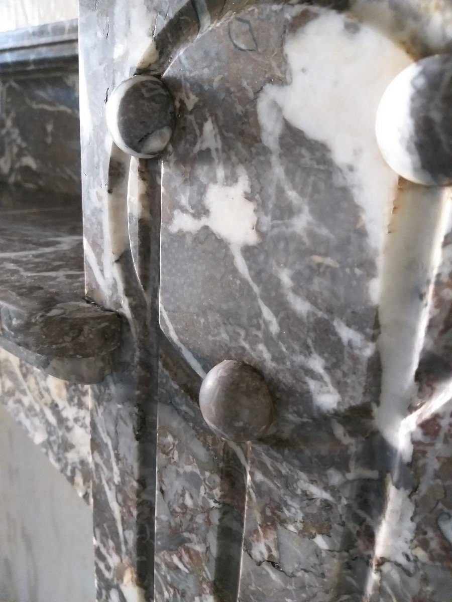 Art Déco Marble Fireplace, Ca.1926-photo-3