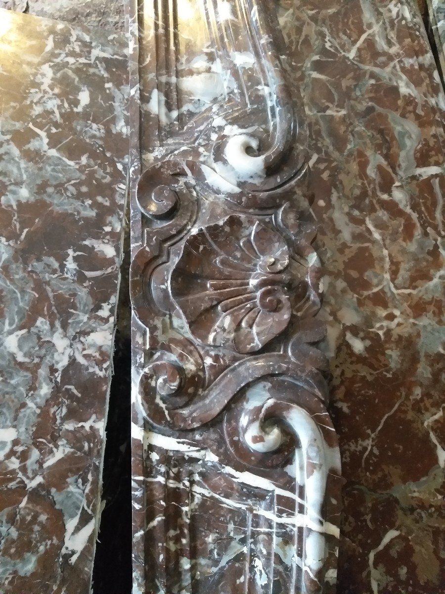 Louis XV Style Fireplace In Rouge Royal  Marble-photo-3