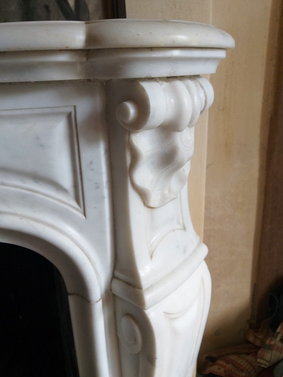 Louis XV Style Marble Fireplace-photo-4