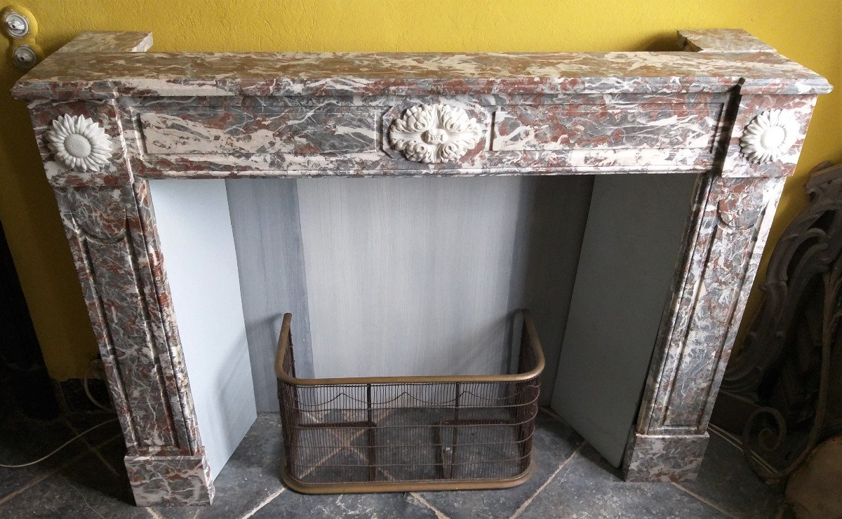 Louis XVI Fireplace In Saint Rémy Marble-photo-3