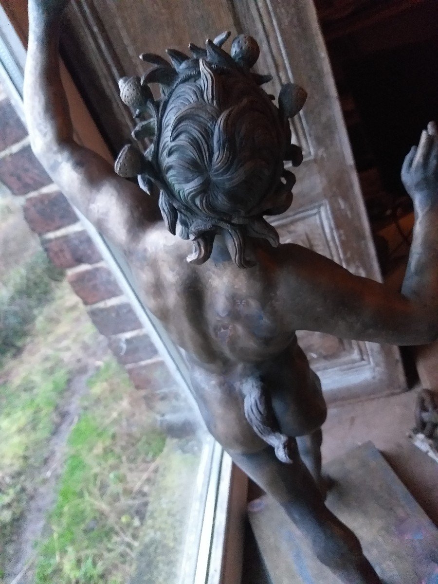 Sculptere en Bronze 'Faune de Pompéi'  Fin XIX ème-photo-3