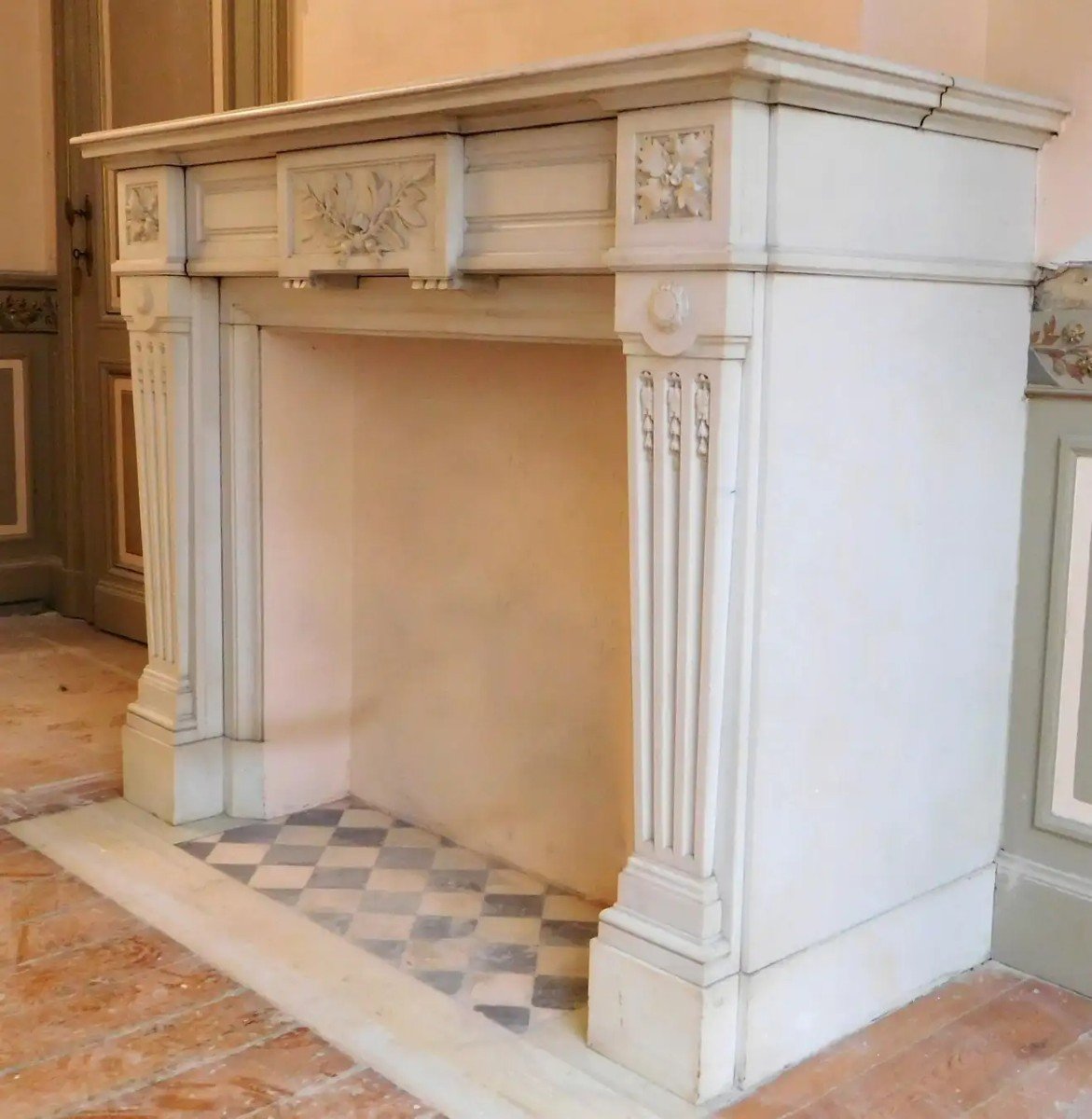 Carrara Marble Fireplace, Napoleon III, Ca.1870