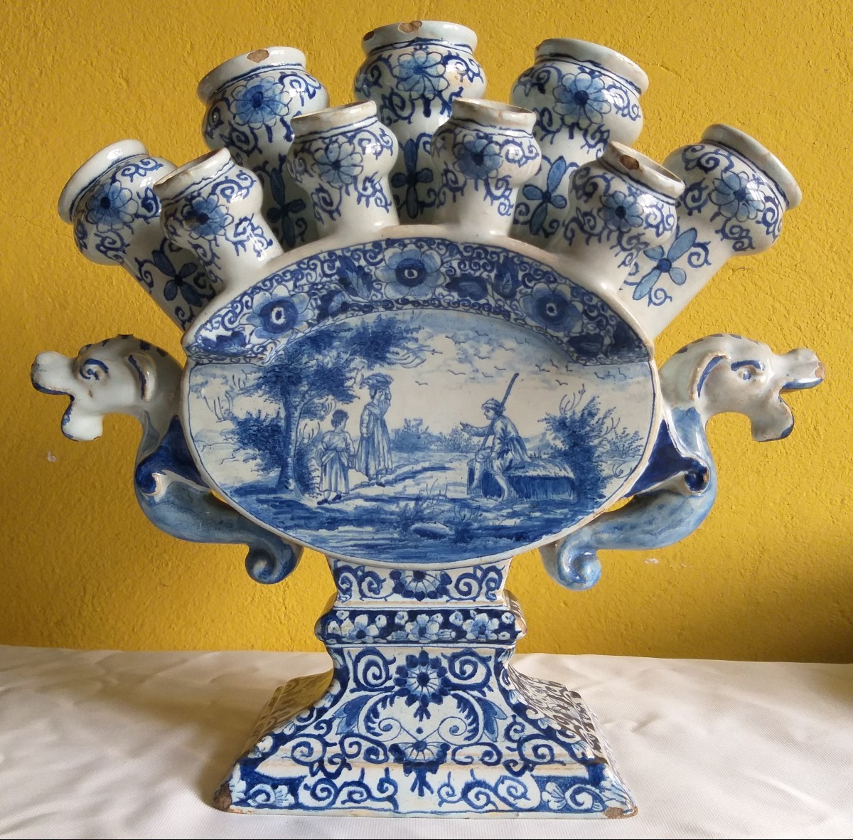 Delft Tulip Vase - Netherlands, Ca. 1800-1850