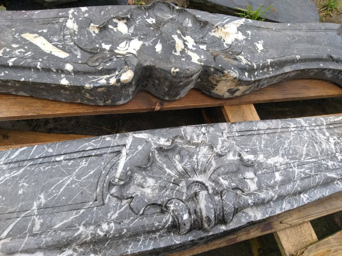 Louis XV-rococo Chimneypiece, Made Out Of The Saint Anna Marble. Ca.1850-photo-2