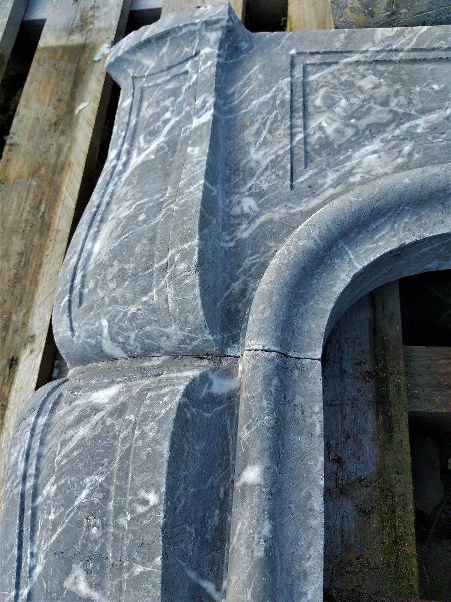 Louis XV-rococo Chimneypiece, Made Out Of The Saint Anna Marble. Ca.1850-photo-3