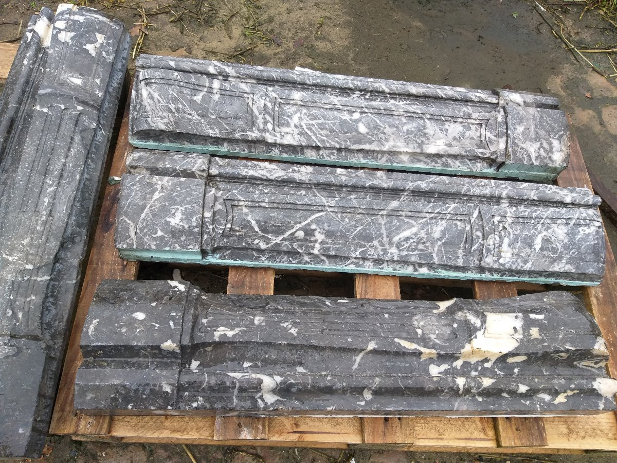 Louis XV-rococo Chimneypiece, Made Out Of The Saint Anna Marble. Ca.1850-photo-4