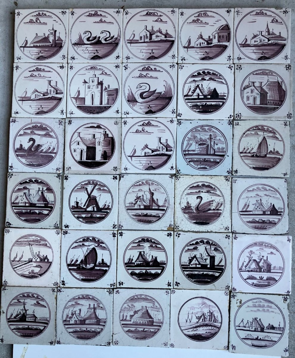 Antique Polychrome Wall Tiles -photo-3