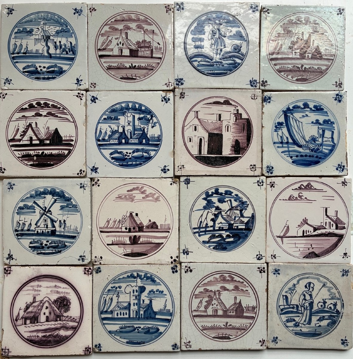 Antique Polychrome Wall Tiles 