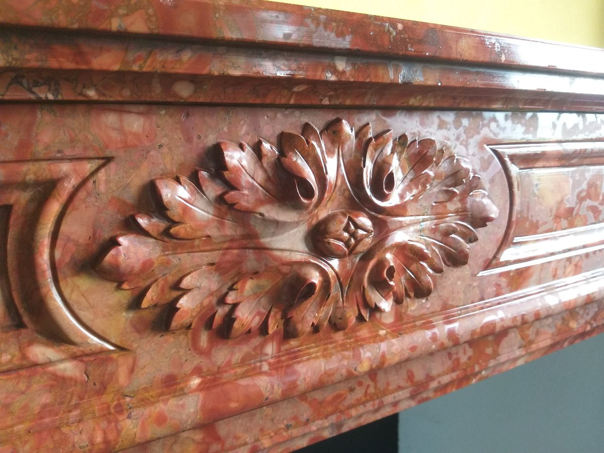 Louis XVI cheminée en marbre Brèche de Sanguine, ca.1850-photo-4