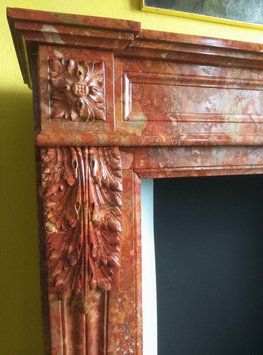 Louis XVI cheminée en marbre Brèche de Sanguine, ca.1850-photo-6