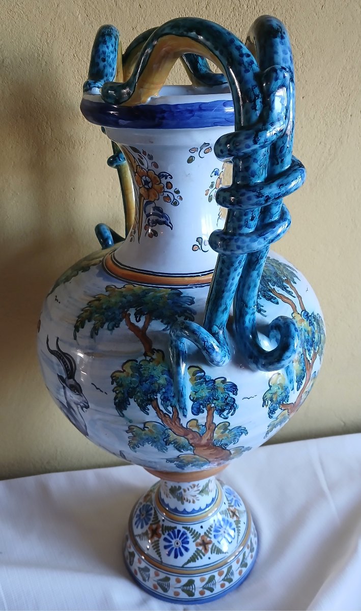 Talavera Majolica Vase Spain, Ca.1900-1925-photo-3