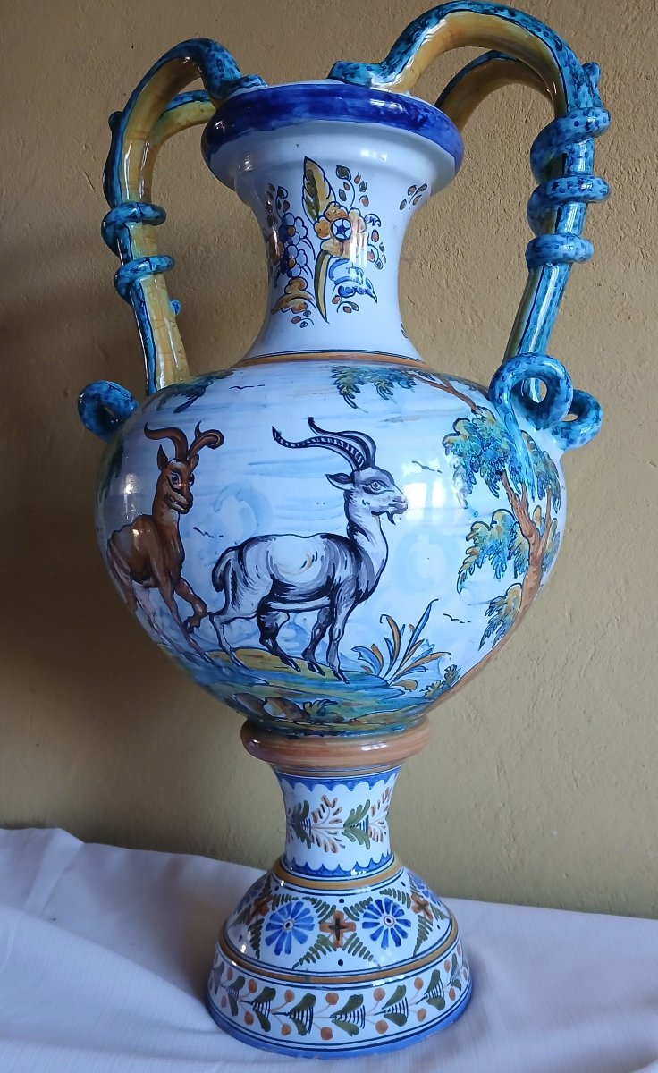 Talavera Majolica Vase Spain, Ca.1900-1925-photo-4