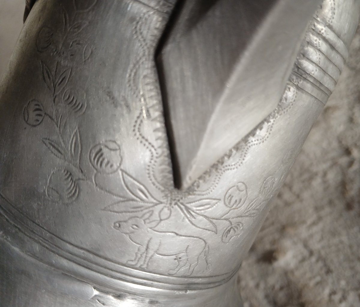 Prismenkanne Pewter Wine Bottle 1792-photo-2