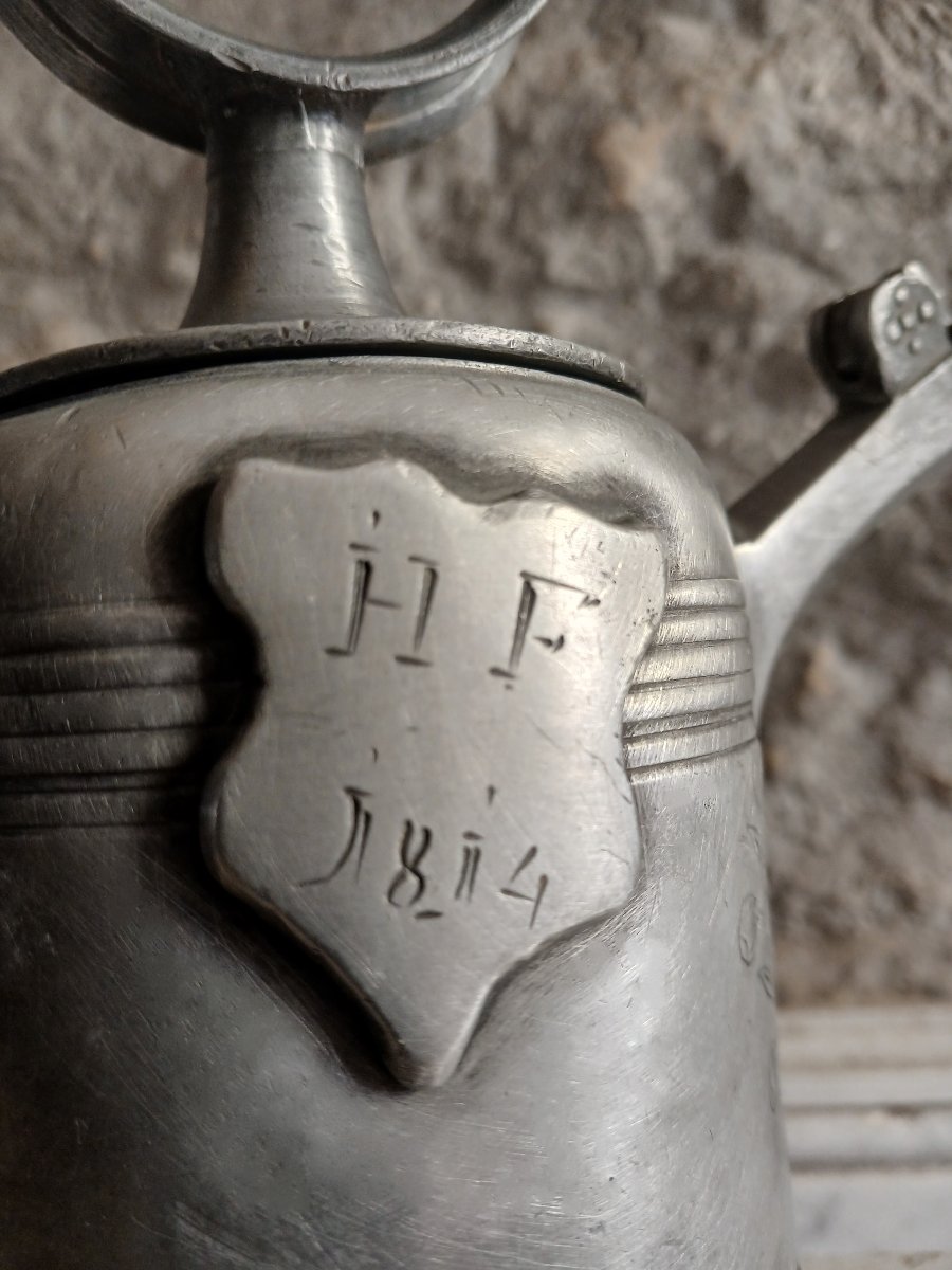 Prismenkanne Pewter Wine Bottle 1792-photo-3