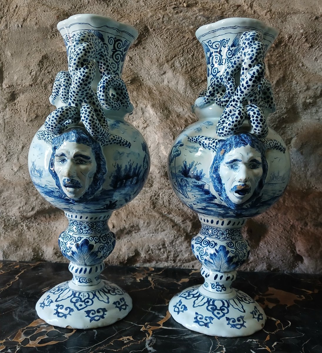 Paire Originale de Vases Delft-photo-4