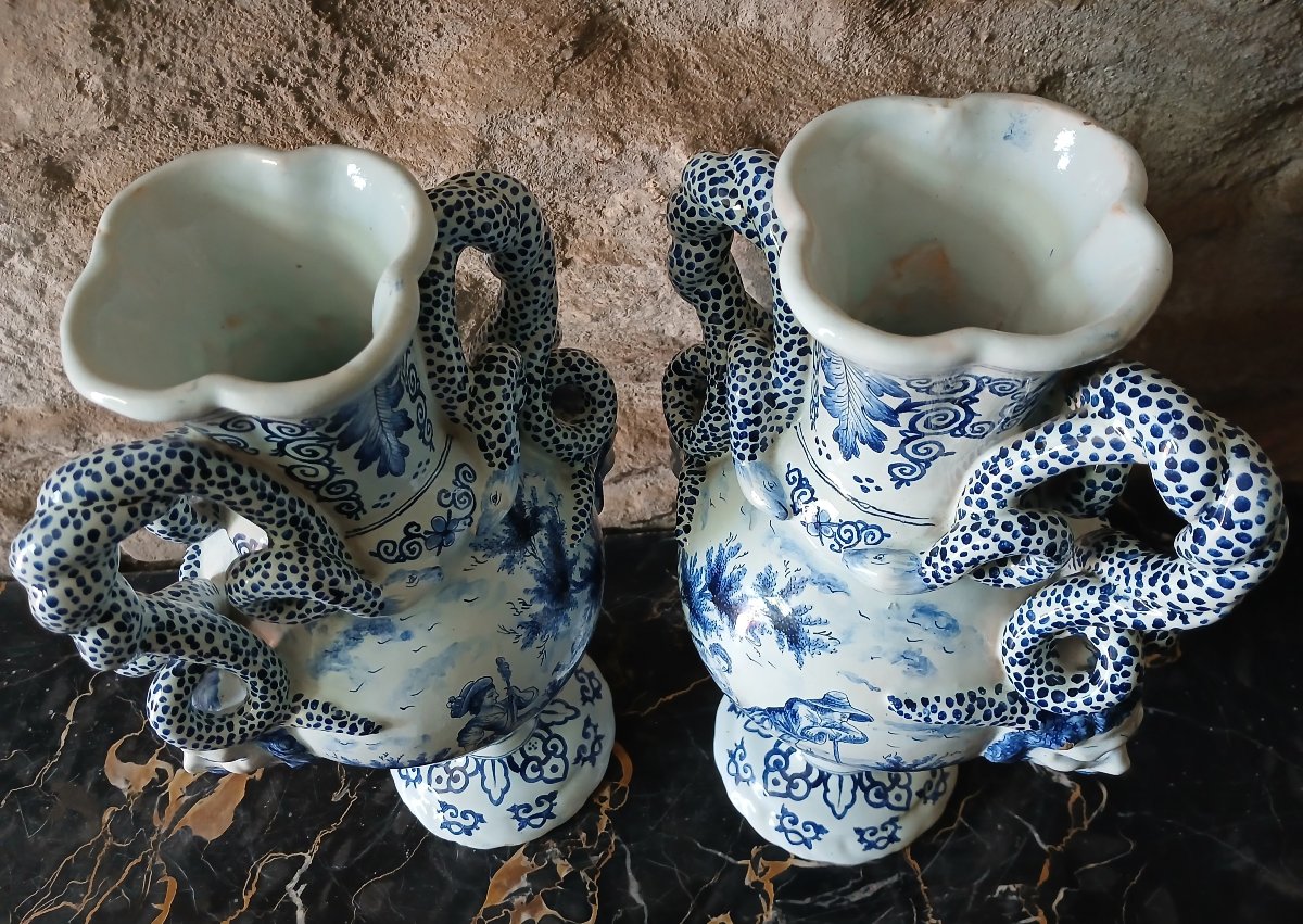 Paire Originale de Vases Delft-photo-2