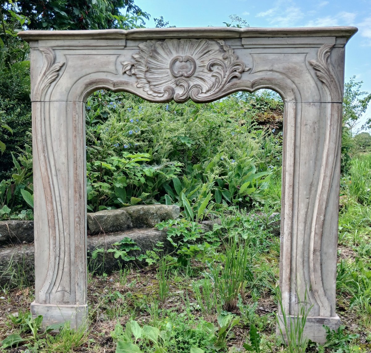 Louis XV-style Wooden Fireplace