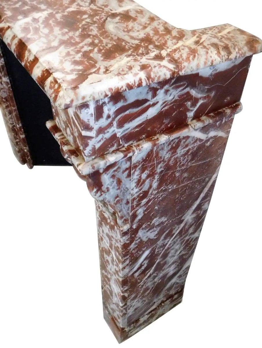 "rouge Du Languedoc" Marble Mantelpiece, Ca. 1880-photo-3