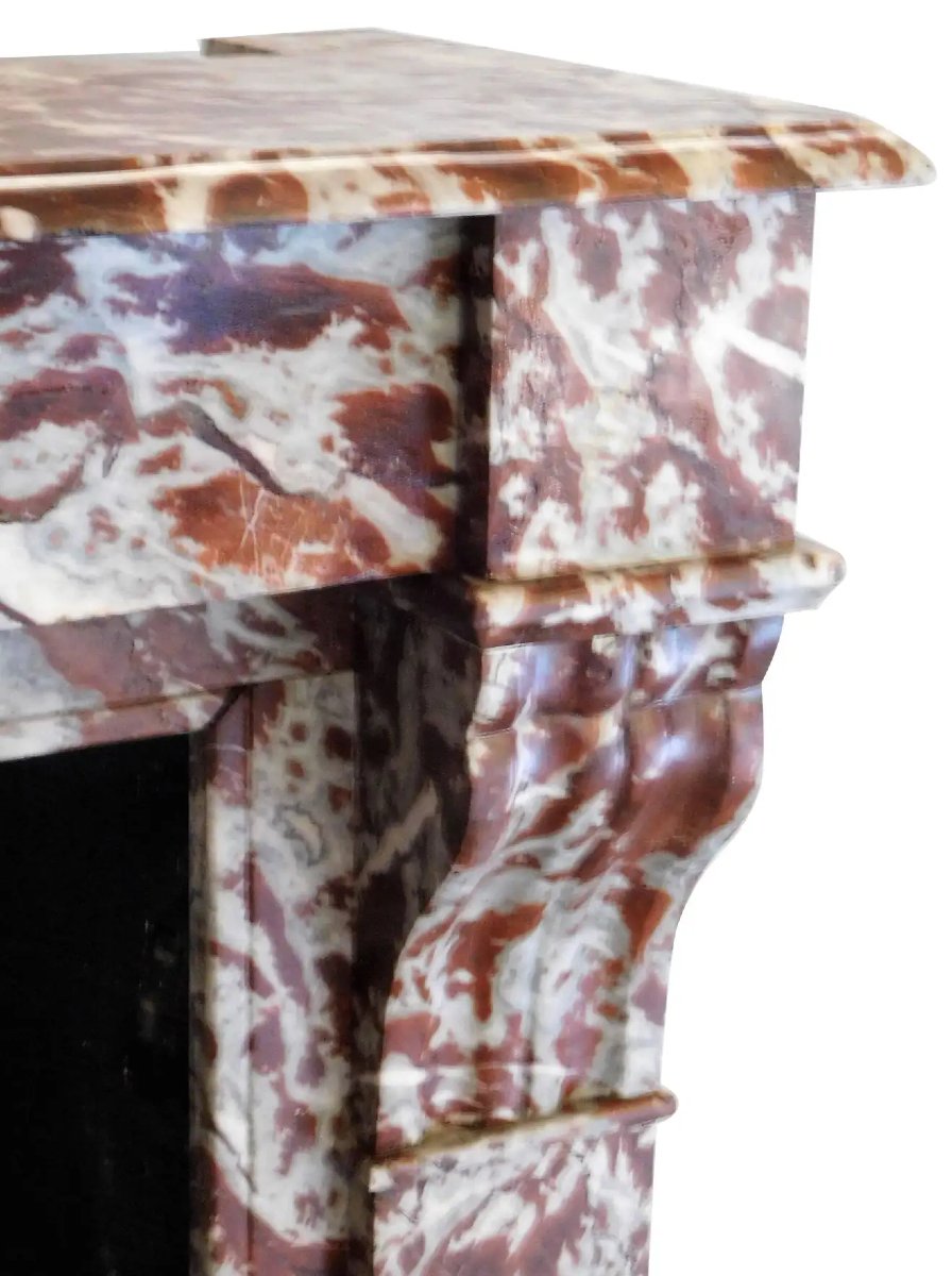 "rouge Du Languedoc" Marble Mantelpiece, Ca. 1880-photo-1
