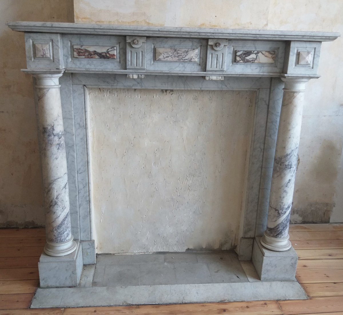 Napoleon III Marble Mantelpiece, Ca. 1875-photo-2