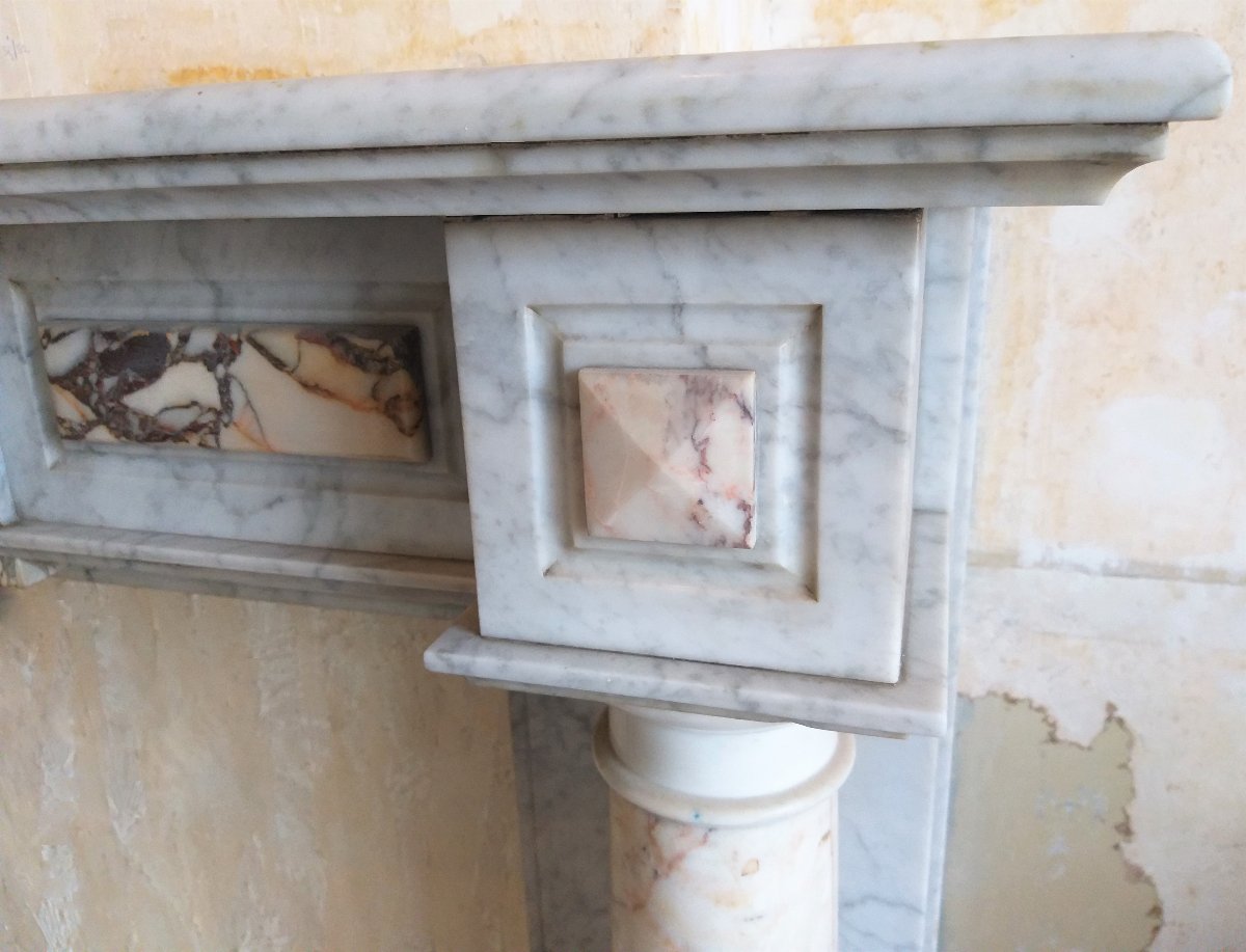 Napoleon III Marble Mantelpiece, Ca. 1875-photo-3