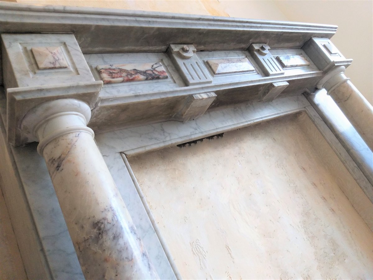 Napoleon III Marble Mantelpiece, Ca. 1875-photo-1