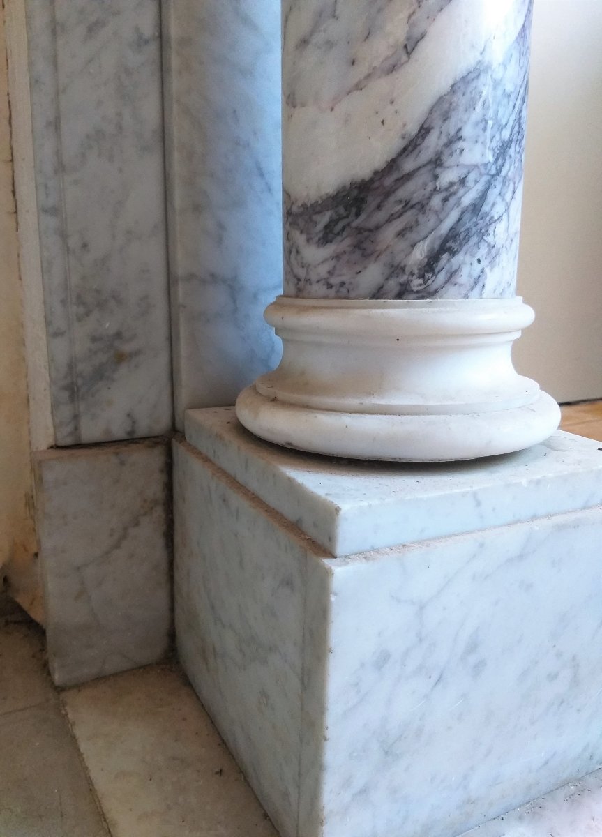Napoleon III Marble Mantelpiece, Ca. 1875-photo-2
