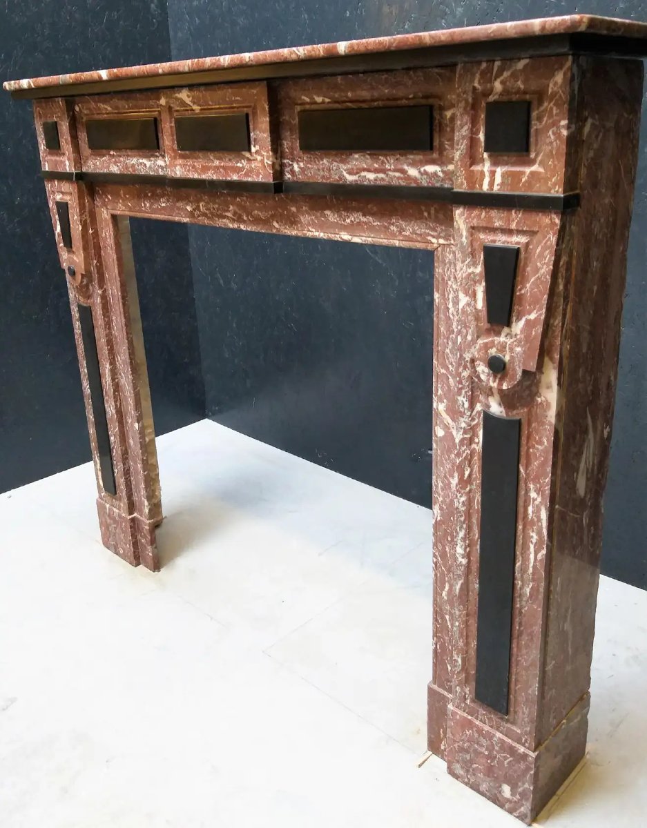 Marble Fireplace, Belle époque, Ca. 1900-photo-2
