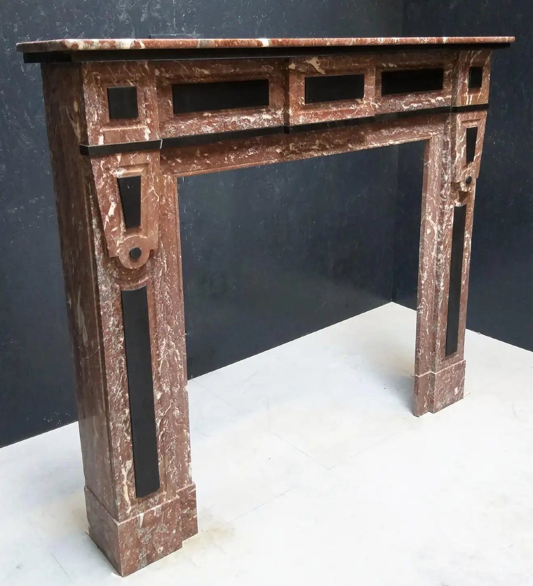 Marble Fireplace, Belle époque, Ca. 1900-photo-3