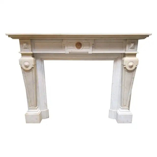 Cheminée Napoléon III Carrara-marbre