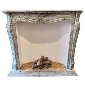 Louis XV-pompadour Style Marble Fireplace