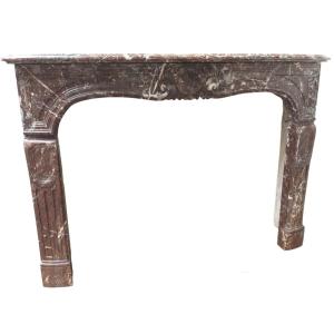 Louis XV Style Fireplace In Rouge Royal  Marble