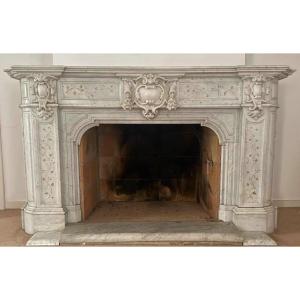 Carrara Marble Mantelpiece, Ca. 1875