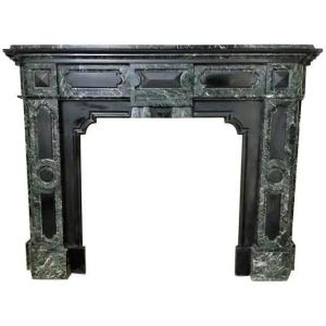 Palladian Style Fireplace, Verde Antico And Noir De Mazy