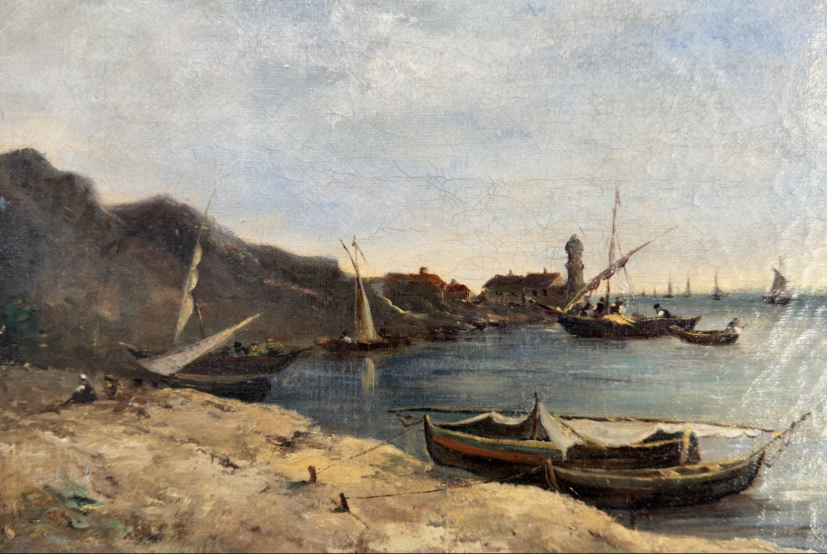 Adolphe Appian (1818-1898) Boats In The Harbor Of Collioure -photo-3