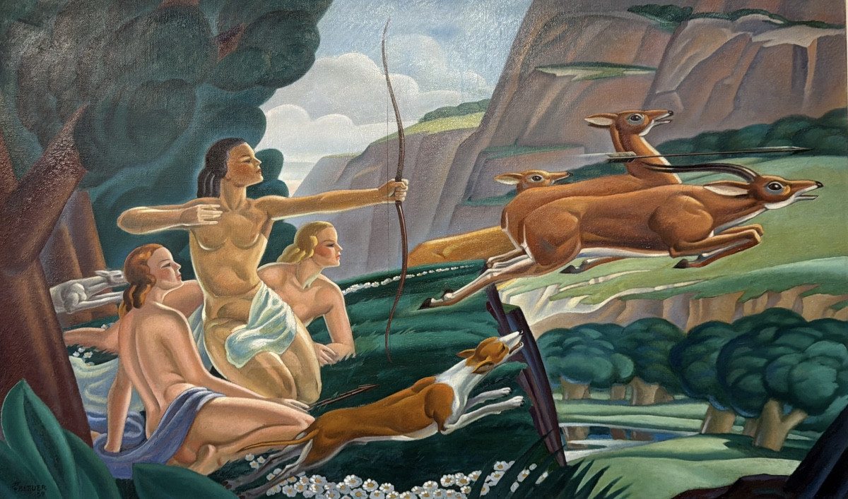 René Bleuer ( 1896 - 1978 ) les Amazones 1939