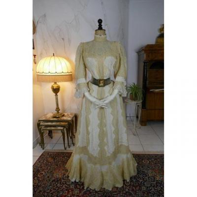 Robe De Société Ancienne Macheret, New York Et Paris, Vers 1901
